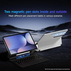 HOU Keyboard for Samsung Galaxy Tab S10+ Plus/S9+ Plus/S9 FE+ Plus/S8+ Plus/S7+ Plus/S7 FE 12.4" with Magnetic Case,Floating Cantilever,Multi-Function Trackpad,7 Colors Backlit,S Pen Holder,White