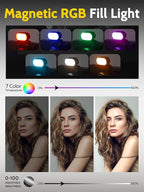Auto Face Tracking Tripod 360 Rotation w/Stand for iPhone Android,Selfie Stick Phone Stand 360 Rotating for Video Recording,Phone Holder Follow You w/Remote,RGB Light for TikTok(M2Pro White)