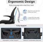 Primy Drafting Chair Tall Office Chair with Flip-up Armrests Executive Ergonomic Computer Standing Desk Chair with Lumbar Support and Adjustable Footrest Ring (Black)