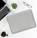MOSISO Laptop Case 13.3 inch, 13-13.3 inch Laptop Sleeve Compatible with MacBook Air/Pro 13 / Pro 14, HP Dell ASUS Lenovo Notebook, Polyester Vertical Computer Sleeve Bag with Pocket, Gray