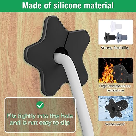 4pc Starlink Cable Grommet 5/8" Silicone Waterproof Wall Hole Pass Through Split Cable Bushings for TV Wire Ethernet Cord, Starlink Cable Routing Kit Accessories, 27.6mm/1.09" Ht, White