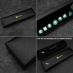 Haxtec DND Dice Set Sharp Edge Resin Dice Iridecent Inclusion with Dice Case Green D&D Dice for RPG Role Playing Games Compatible with Dungeons and Dragons Gift Galaxy Series