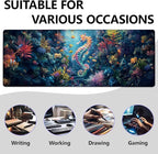 Seahorse Large Mouse Pad, Gaming Mouse Pad, Keyboard Mat, Non-Slip Rubber Base, Office Accessories, Desk Mat, MousePads for School, Work, Home Decor Gifts 31.5" x 11.8"