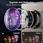 WSKEN for Samsung Galaxy S24 Ultra Camera Lens Protector, Ultra Thin Scratch Resistant 9H Tempered Glass with Aluminum Metal Circle Camera Screen Protector Cover Accessories, Gray