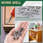 Keadic 100 Pcs 4 Sizes Cam Locks for Furniture, 3-in-1 Eccentric Wheels, Furniture Cam Lock Nuts Furniture Connecting Cam Lock Fittings Assortment Kit for Wardrobe Drawer Closets Bed
