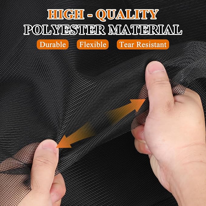 2PACK MAGZO Window&Door Screen Replacement Kit, 48''W x 99''L, with Retainer Spline (Total 65.6 FT) and Press-Fit Roller Tool, Polyester Scratch-Proof, Net Roll Repair for Sliding/House Windows, Black