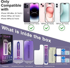 2 Pack Anti Blue Light Matte Screen Protector for iPhone 14 Pro Max/iPhone 15 Plus/iPhone 16 Plus, 9H Tempered Glass, Full Cover, Anti-Fingerprint, Auto Dust-Elimination, No Bubble, Easy Installation