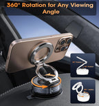 BOCLOUD Upgraded Suction Cup Phone Mount 360° Zinc Alloy Phone Stand Vacuum Magnetic Car Holder for MagSafe Mount 98 LBS Ultra Accessories for iPhone 16 15 14 13 12 Android