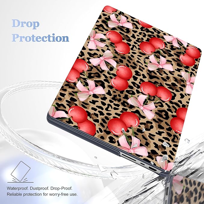 for MacBook Pro 16 inch Case 2021 2022 2023 2024 Release A3186 A3403 M4 A2991 M3 A2780 M2 A2485 M1 Pro/Max, Hard Shell Case with Screen Protector & Keyboard Cover, Leopard Cherry