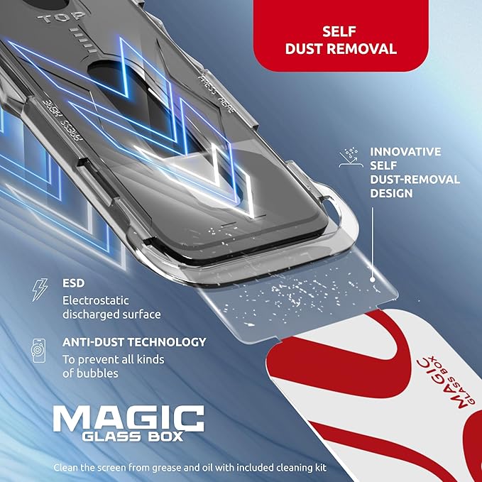 Tempered Glass Screen Protector - 9H Hardness Screen Protector for iPhone 13 Pro Max / 14 Plus Set with Applicator – Full Edge-to-Edge Protection Oleophobic Coating - Black Design