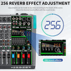 Depusheng MX16 16 Channel Sound Mixer Audio Mixing Console 48V 256DSP Professional USB PC Play Record Podcast Live Broadcast (US MX16)