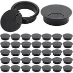 40 Pack 2 Inch Desk Grommet, Plastic Cable Hole Cover Bulk for PC Desk, Flexible Wire Organizer Cable Cord Management for Home Office, Black