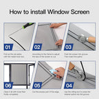 Window Screen Door Repair Kit Include Window Screens Mesh 48"x118" with All Tools in Window Screen Replacement(2pcs Screen Rollers, Screen splines, Hook, Utility Knife and Ruler), Yolovit