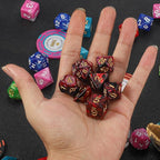 QMAY DND Dice Set -D&D Polyhedral Dice (7 Pcs) for Dungeons and Dragons (Red and Black)