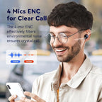 EarFun Free 2S Wireless Earbuds, [Upgraded Version] Bluetooth Earbuds with Deep Bass, 4 Mics for Clear Call, Customizable EQ App, IPX7 Waterproof in-Ear Headphones, 30H Playtime, Wireless Charging