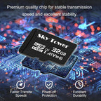 Sky Tower Ultra microSDXC microSDHC UHS-I Memory Card with Adapter [New Version] Flash Memory Card - Up to 100MB/s, U1, Class10, V10, A1, High Speed TF Card (32GB Micro SD Card 2 Pack)
