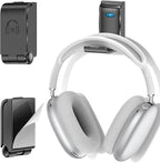 Headphone Stand, Wall Mount Headset Hanger, Gaming Headphone Holder Hook Clip, Foldable Headset Stand Desk Holder for PC Earphone Accessories, Black (1 Pack)