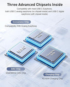 BENFEI USB C Splitter 1 in 2 Out Dual USB C Audio Jack Adapter with 60W Fast Charging, Type C Audio Headphone Compatible with iPhone 16/16 Pro/Pro Max, Samsung Galaxy S25/S24/S23 iPad Pro, Pixel 9