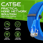 GearIT 24-Pack, Cat5e Ethernet Patch Cable 3 Feet - Snagless RJ45 Computer LAN Network Cord, Blue - Compatible with 24 48 Port Switch POE Rackmount 24port Gigabit