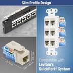Everest 45° Angled RJ45 Cat5e Keystone Jacks 10-Pack in Light Almond - Slim Profile Female RJ45 Connectors - Cat 5e Keystone Jack - Compatible with 45° Angled Speed Termination Tool - 45Term