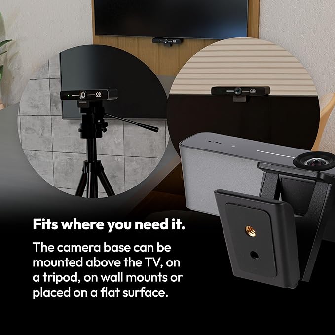 Smart 4K Compact Video Conference Camera – Ultra HD 120° Wide Lens, AI Auto-Framing, Noise-Cancelling Mics, 20ft Pickup, Plug-and-Play USB for All Video Conference Platforms – Small Rooms