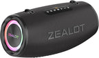 ZEALOT 80W Portable Bluetooth Speaker, Stereo Sound with Deep Bass,IPX6 Waterproof, LED Light,Bluetooth 5.2, Indoor/Outdoor Speaker for Party, Gathering, Pool, Camping,Travel (Black)