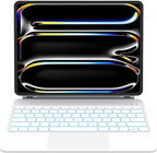 iPad Pro 13 inch case 2024 with Keyboard, Keyboard Case for iPad Pro 13-inch (M4, 2024) with 7 Colors Backlight, Multi-Touch Trackpad, Easy-Set Magnetic Stand, Auto Sleep/Wake (White)
