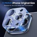 UniqueMe for 3 Pack iPhone 15 Pro/iPhone 15 Pro Max Camera Lens Protector, [Drop Protection] [Case Friendly] Camera Cover Screen [Update New Version] - Intergrated Glitter Blue