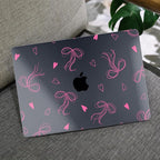 MEEgoodo Case for MacBook Air M4/M3/M2 13.6 inch 2025 2024 2022, Fit Model A3240 A3113 A2681, Compatible with MacBook Air 13 inch, Laptop Hard Shell Case with Keyboard Cover, Ribbons Bow