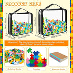 Sanwuta 6 Packs Toy Storage Bags, PVC Organizing Case Bags with Zipper, Waterproof Toy Container for Board Games, Building Blocks, Puzzles, Small Toys and Kids Books(Large, Small,Clear)