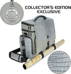 ENHANCE Travel Bag for DND Collector's Edition, Bag Compatible with Dungeons and Dragons, Battle Mat Holder, Dice Pockets and Accessories, Carry 4-8 Books (Silver Dragon)
