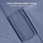FireNova Designed for iPhone 15 Pro Max Case, Silicone Upgraded [Camera Protection] Phone Case with [2 Screen Protectors], Soft Anti-Scratch Microfiber Lining Inside, 6.7 inch, Lavender Gray