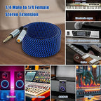 LDKCOK 1/4 inch TRS Extension Cable 6ft, 1/4" Male to Female Stereo Headphone Guitar Cable