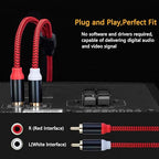 RCA Cable 15Ft,2Rca Male to 2-Rca Male Audio Stereo Subwoofer Cable [Hi-Fi Sound] Nylon-Braided Auxiliary Audio Cord for Home Theater, HDTV, Amplifiers, Hi-Fi Systems,Speakers and etc(15Ft/5M)