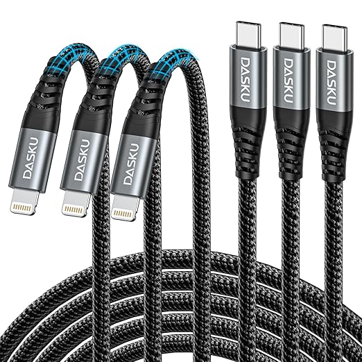 USB C Lightning Cable 3 Pack 3 Ft, iPhone 14 13 Fast Charger Cord [Apple MFi Certified] 3 Foot Type C iPhone Cable Compatible with iPhone 14 13 12 11 Pro Max Mini 8 Plus SE iPad and More