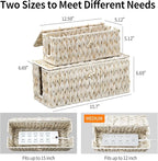 Cable Management Box,Boho Decorative Handwoven 2 Open Slots Cord Organizer Hider Box with Lid for TV Wires, Computer, Router, USB Hub and Under Desk Power Strip