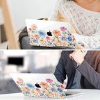 TWOLSKOO Compatible with M4 MacBook Air 15 inch Case 2025-2023 Released Model M4 A3241 M3 A3114 M2 A2941, Plastic Hard Shell & Screen Protector & Keyboard Cover & Trackpad Film, Beautiful Flowers