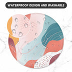 ITNRSIIET Round Mouse Pad with Stitched Edge Premium-Textured Waterproof Non-Slip Rubber Base Desktop Protection Mat Diameter 8.7 inches, Art Style Pattern
