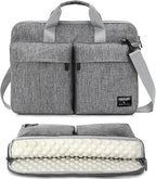 KINGSLONG 14 inch Laptop Bag with Shoulder Strap, Messenger Bag,Slim Computer Carrying Case Notebook Handbag for Men Women Fit for Acer Asus Lenovo HP Toshiba, Gray