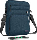 MoKo 12.9 Inch Tablet Sleeve Bag, Fits 13 Inch New iPad Pro M4 & Air M2 2024, iPad Pro 12.9 inch M2&M1, Galaxy Tab S9/S8 Plus 12.4", Multifunctional Bag with Shoulder and Headphone Port, Indigo