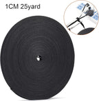 Xnakko 1cm Double Sided Hook and Loop Fastening Tape Reusable Cable Ties Nylon Fastening Tape Wire Manager for Home, Office (Black, 25Yard)