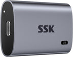 SSK 2TB SSD External Hard Drive, Portable SSD Up to 550MB/s Fast Solid State Drives, External Drive USB 3.2 Gen2 SSD for iPhone 15/Pro, Windows, Mac, Android with LED Light, Trim, Smart Supported
