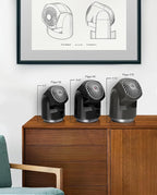Vornado Flippi V6 Compact Air Circulator Fan, Quiet Portable Travel Fan for Office or Bedroom, Adjustable Head, 2 Speeds, Storm Gray