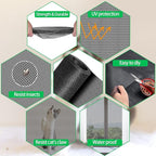 QWR Pet Proof Window Screen Replacement Kit, 48"x118" Durable High Hardness Screen Mesh Replacement Window Screens Repair Kit for Sliding Screen Door,Patio and Windows.(Folded Package)