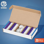 Everest 90° Angled RJ45 Cat6 Keystone Jacks 20-Pack in Purple - Slim Profile Female RJ45 Connectors - Cat 6 Keystone Jack - Compatible with 90° Angled Speed Termination Tool - easyJACK (B094WB91H3)