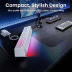Deeyaple Computer Speakers, 40W Wireless Soundbar for Desktop PC with Bluetooth 5.3 & USB Audio, Dynamic RGB Lighting, Software Custom EQ, External Power Adapter Gaming Speakers, Laptop, Xbox (White)