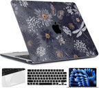 TWOLSKOO Compatible with M4 MacBook Air 15 inch Case 2025-2023 Released Model M4 A3241 M3 A3114 M2 A2941, Plastic Hard Shell & Screen Protector & Keyboard Cover & Trackpad Film, Wild Flower