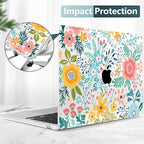 TWOLSKOO Compatible with M4 MacBook Air 15 inch Case 2025-2023 Released Model M4 A3241 M3 A3114 M2 A2941, Plastic Hard Shell & Screen Protector & Keyboard Cover & Trackpad Film, Abstract Flower