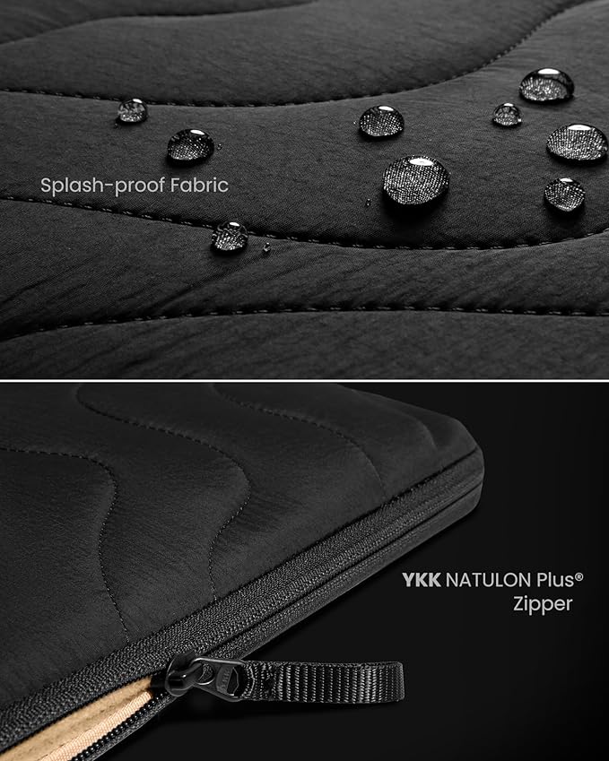tomtoc 360 Protective Puffy Laptop Sleeve for 13-inch MacBook Air M4(2025)/M3/M2/M1 A3240 A3113, MacBook Pro M2/M1, iPad Air (M3/M2)/Pro M4, Quilted Soft Puffer Bag for 13-inch Surface Pro Copilot+PC