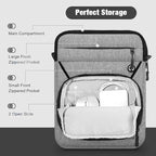 MoKo 9-11 Inch Tablet Sleeve Bag, Fits 11 inch iPad Air M3, iPad A16 2025, Pro 11 M4, 10/9/8/7th, Tab S8/S9 11, Multifunctional Bag with Shoulder and Headphone Port, Light Gray